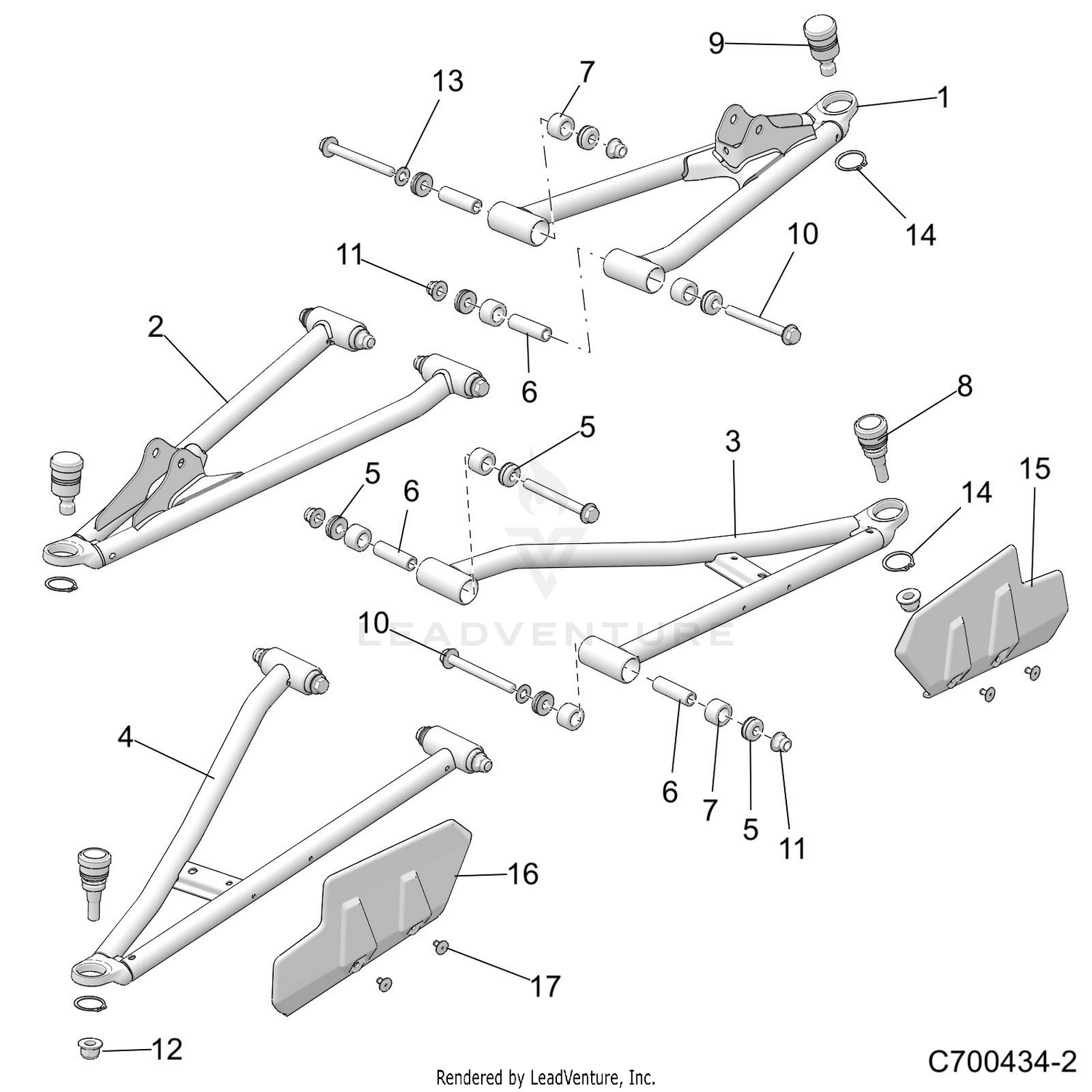 SUSPENSION, FRONT - D21BBPD4B4 (C700434-2)