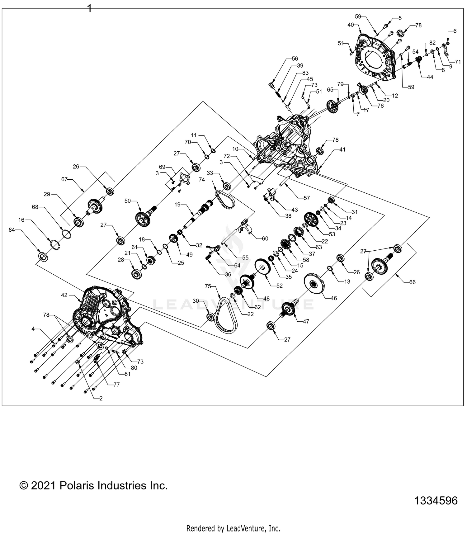 DRIVE TRAIN, MAIN GEARCASE - A26SXN85A7 (1334596)