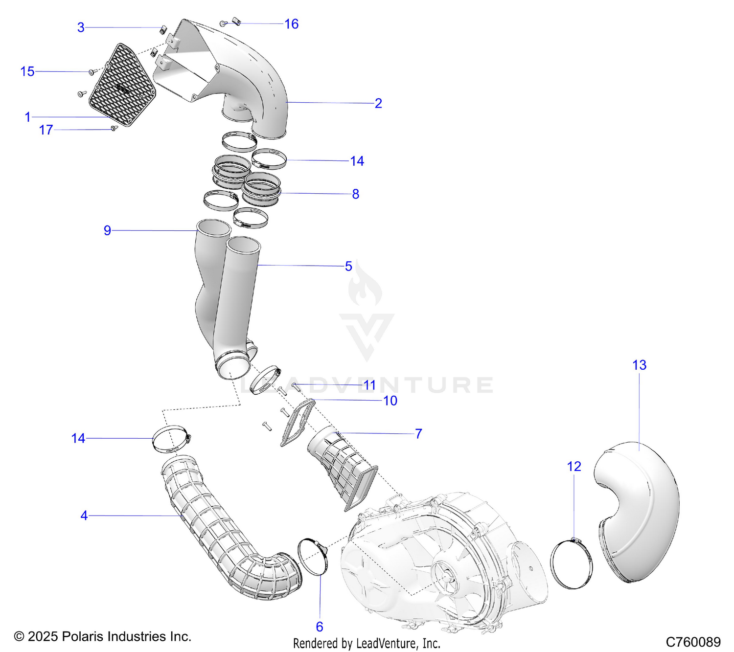 DRIVE TRAIN, CLUTCH COVER DUCTING - Z26RRL2KAL (C760089)