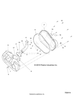 Drive Train, Clutch Cover And Ducting - R16rda57a1/b1 (700414) Schematic