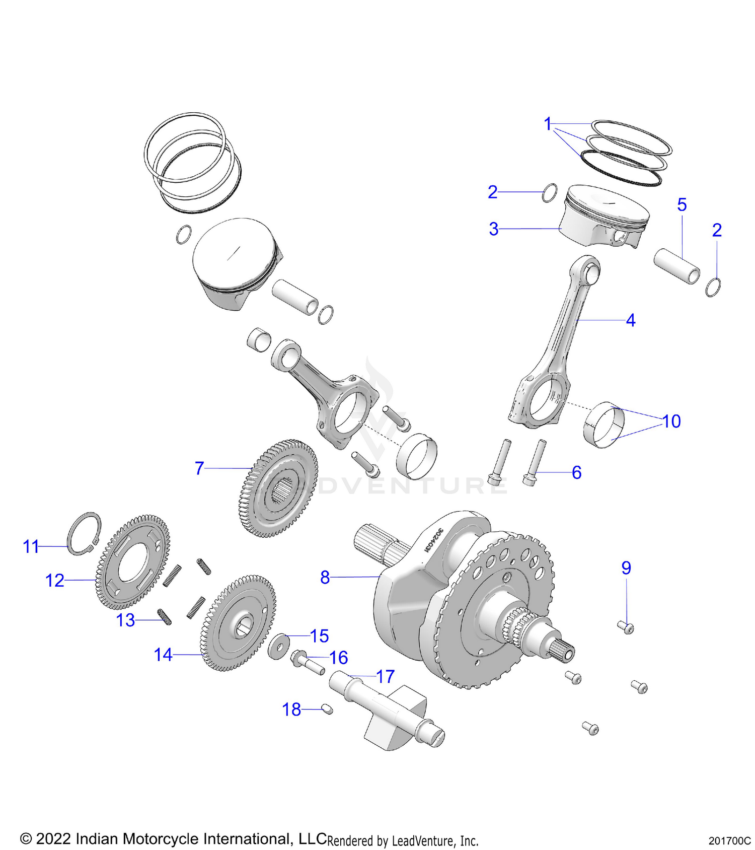 ENGINE, PISTON and CRANKSHAFT - N26LCRRR ALL OPTIONS (201700C)