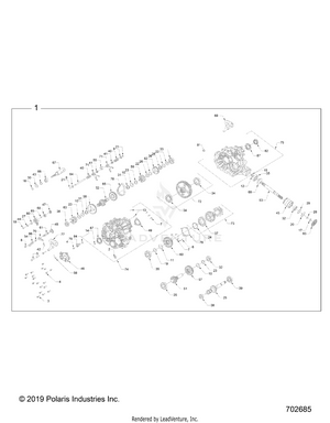 Drive Train, Main Gearcase Internals - Z22nar99af/bf (702685) Schematic