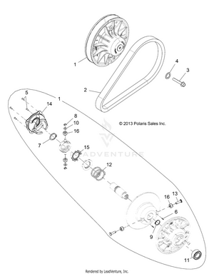 Drive Train, Clutch, Secondary, Ebs - All Options (49rgrclutchdvn14900xpebs) Schematic