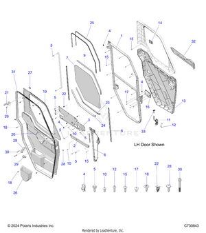 Body, Door, Front, Crank - R24rsu99aj/ak/az/a9/bj/bk/bz/b9 (c730843) Schematic