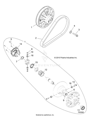 Drive Train, Clutch, Secondary, Ebs - R16rt_87 All Options  (700390) Schematic