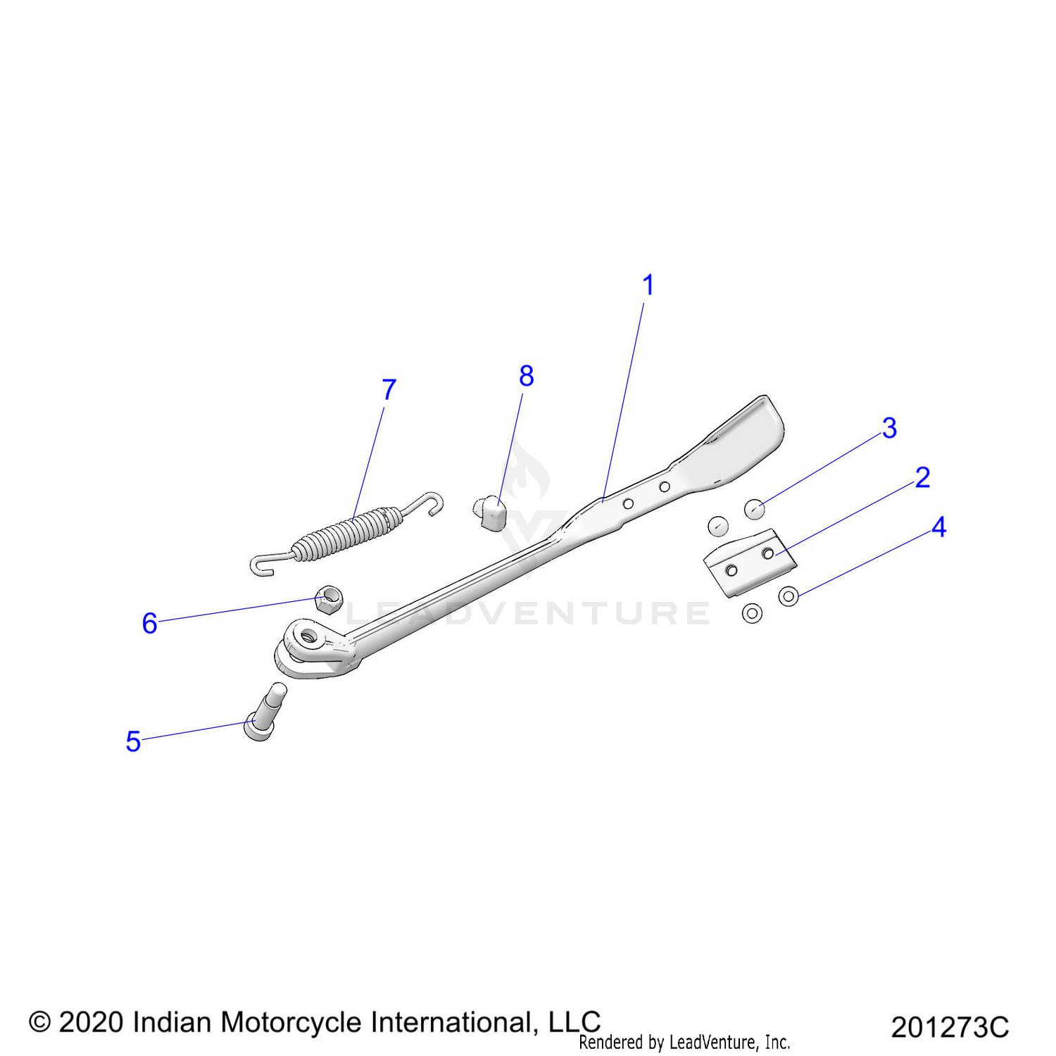 CHASSIS, SIDE STAND - N22DLABH/DLDBH ALL OPTIONS (201273C)