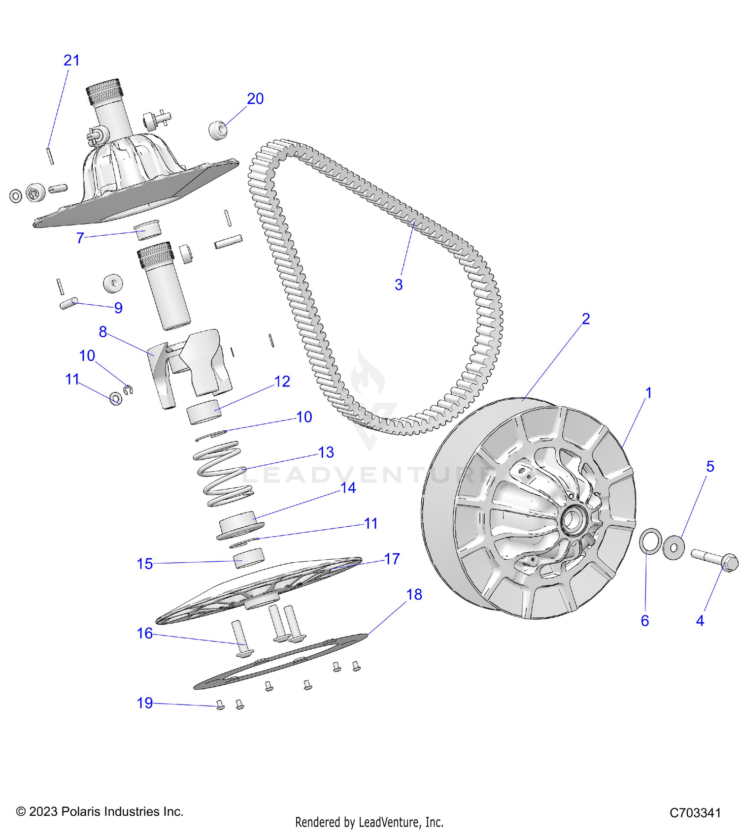 DRIVE TRAIN, SECONDARY CLUTCH - Z26NET99A4/B4/A6/B6 (C703341)