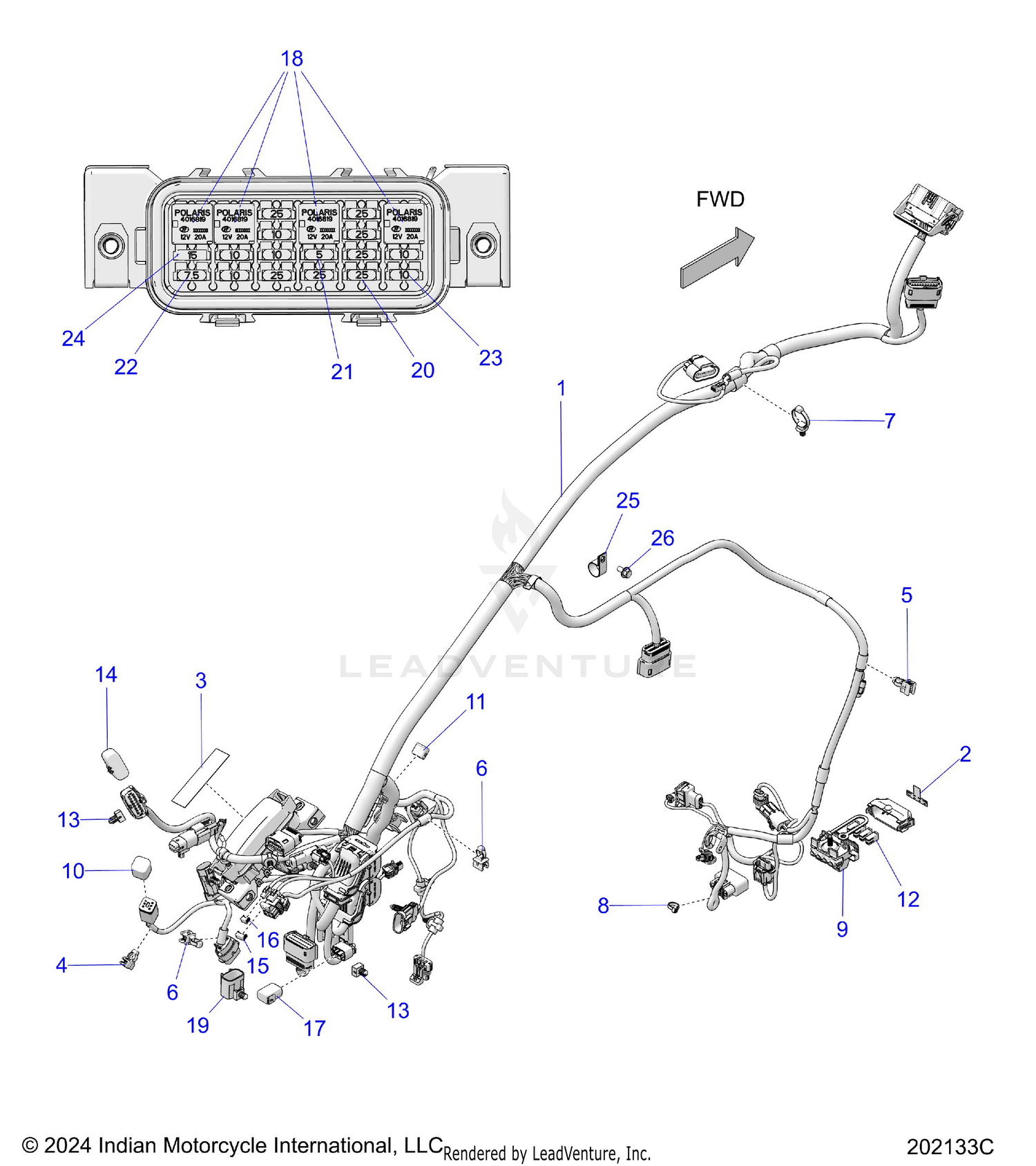 ELECTRICAL, WIRE HARNESS 1 - N26LC4SS/LC6SS ALL OPTIONS (202133C)