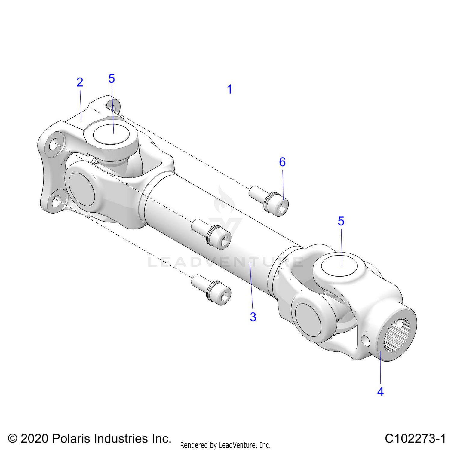 DRIVE TRAIN, PROP SHAFT, REAR - A26SYY95AK (C102273-1)