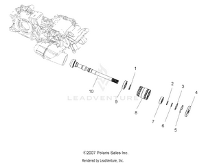 Drive Train, Main Gearcase Output Shaft - A08dn50af/as/aw/az (49atvshaftoutput08spx25) Schematic