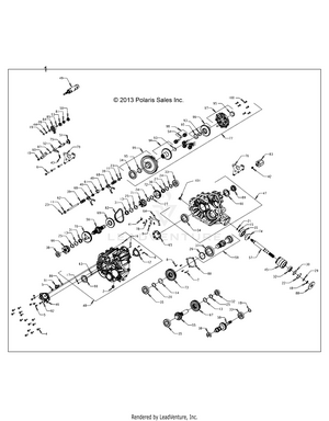 Drive Train, Main Gearcase, Internals -  All Options (49rgrgearcase1333187) Schematic