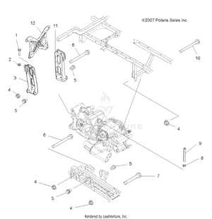 Drive Train, Main Gearcase Mounting - A09tn50ax/az (49atvgearcasemtg09spx25) Schematic