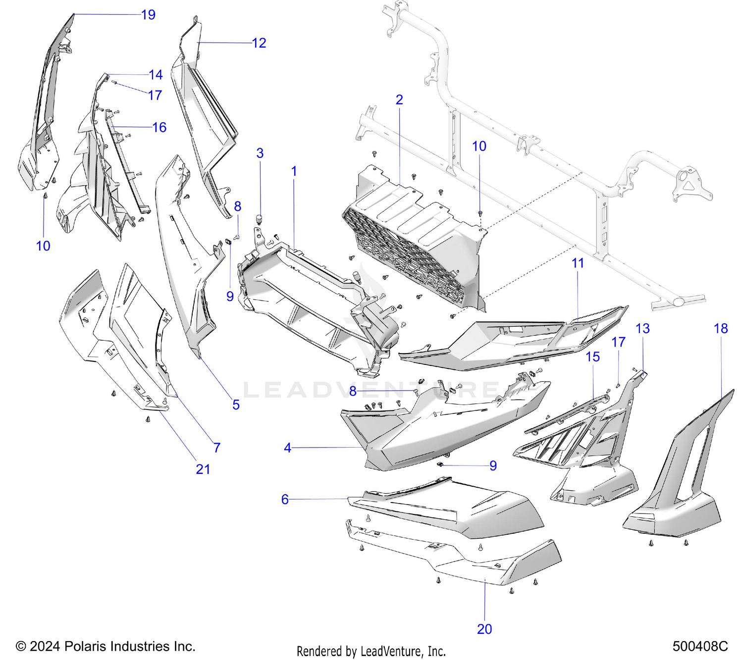 BODY, FRONT FASCIA  (USA) - T26AARGB/HB (500408C)