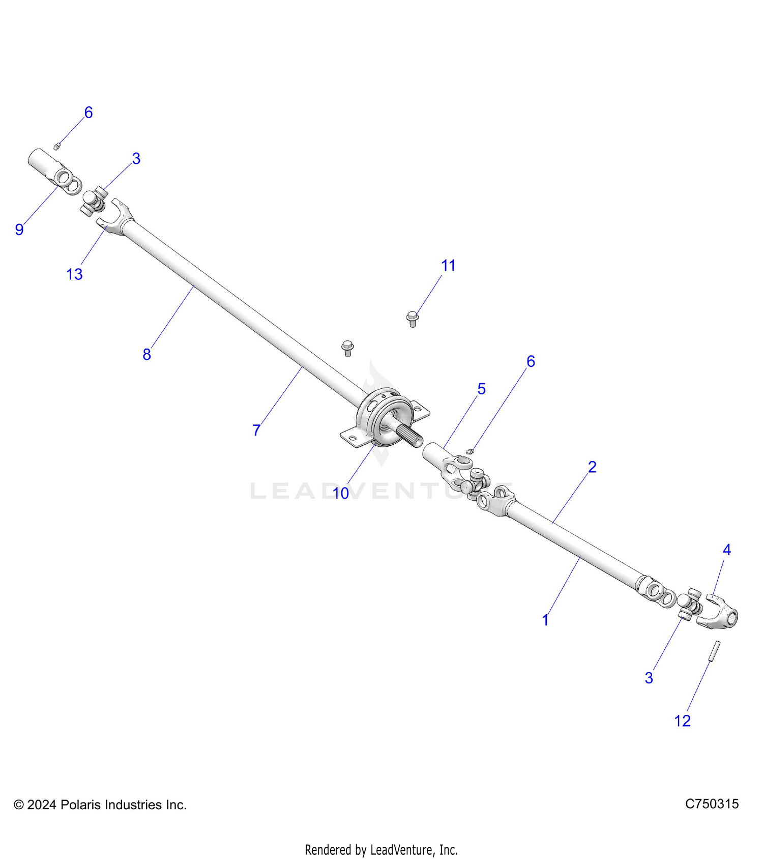 DRIVE TRAIN, FRONT PROP SHAFT - Z26ASE99P5 (C750315)