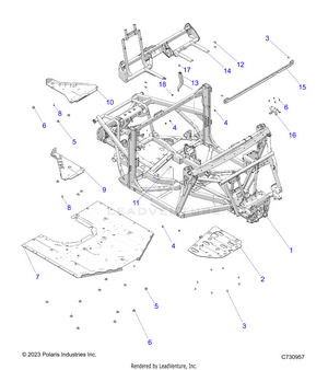 Chassis, Main Frame And Skid Plates - R25xaw1rb9/bd/bm (c730957) Schematic