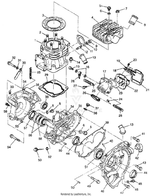 Crankcase And Cylinder Xplorer 400l W97cc38c (4939753975c013) Schematic