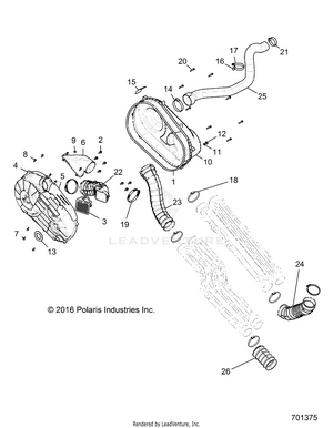 Drive Train, Clutch Cover And Ducting - R17rhe99au (701375) Schematic
