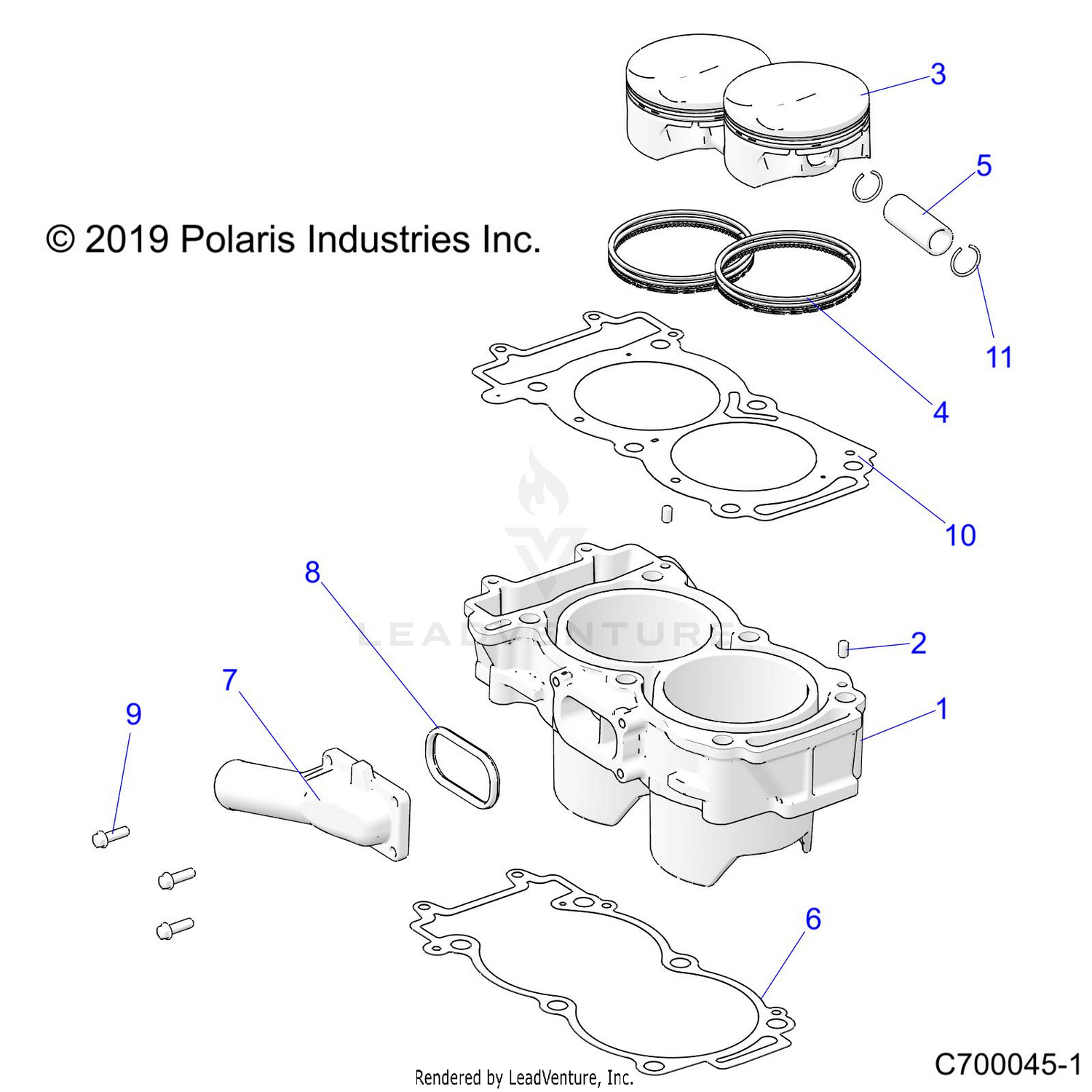 ENGINE, CYLINDER AND PISTON - R26RRE99CN/C9/EN/E9 (C700045-1)