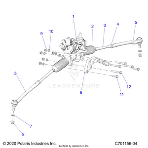 Steering, Gear Box W/eps And Related - Z24rmd2kah/al/bh/bl (c701156-04) Schematic