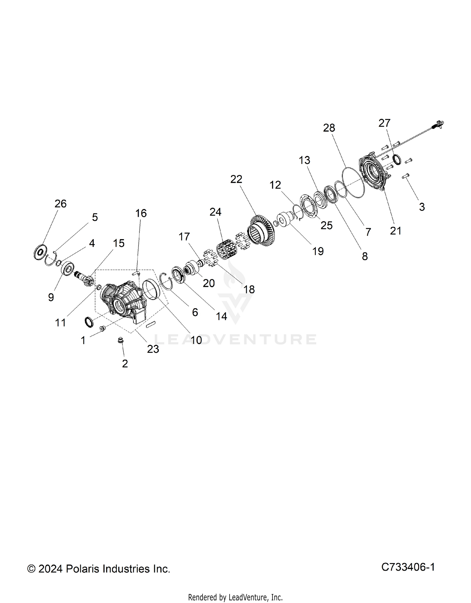 DRIVE TRAIN, FRONT GEARCASE INTERNALS - R26MAU57CP/EP (C733406-1)
