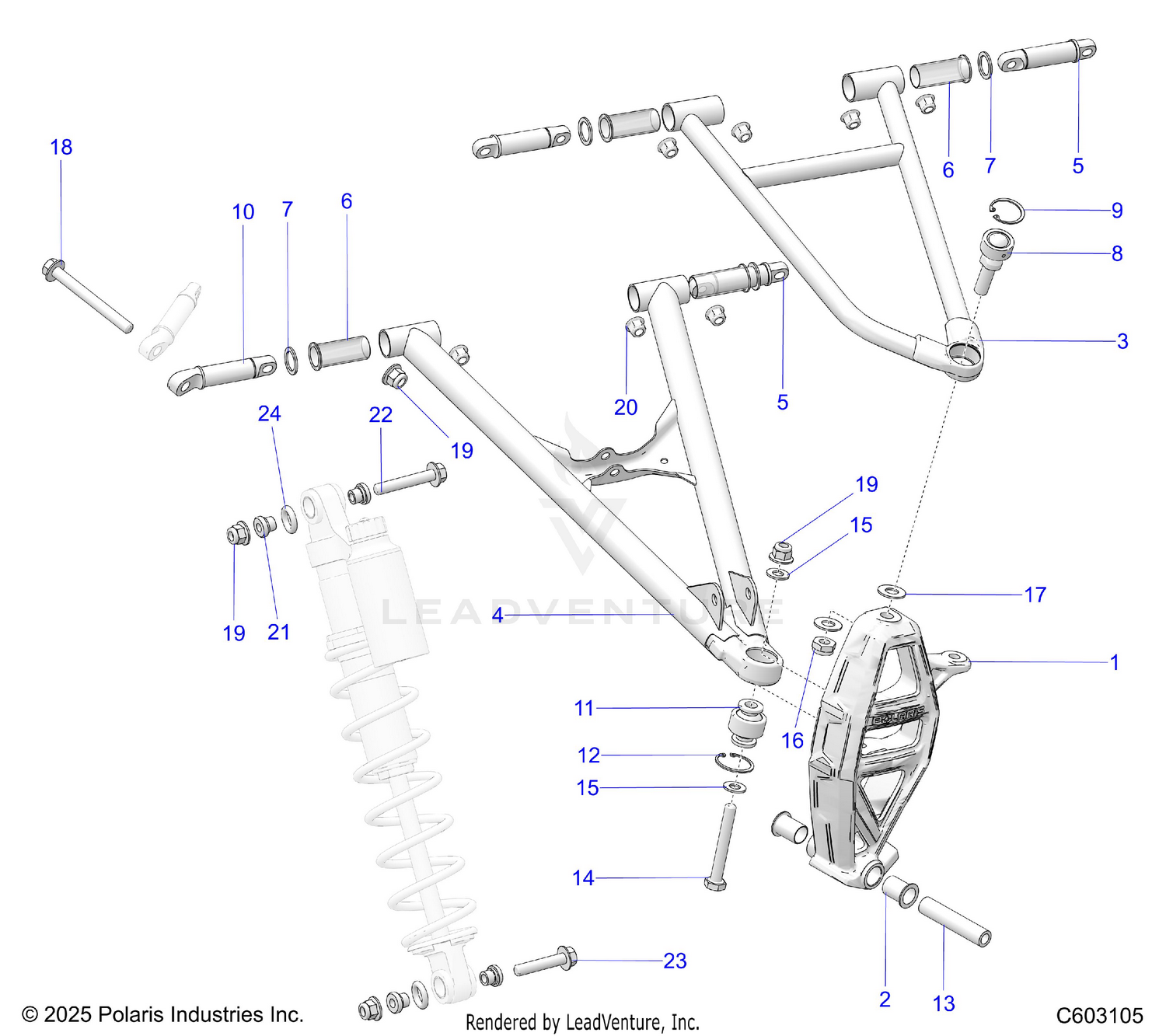 SUSPENSION, CONTROL ARMS and SPINDLE - S24TLC8RS/8RE (C603105)