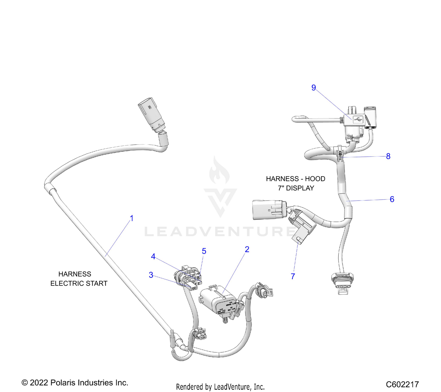 ELECTRICAL, WIRE HARNESS, HOOD, ELECTRIC START - S26TLC8MS/TLR8MS (C602217)