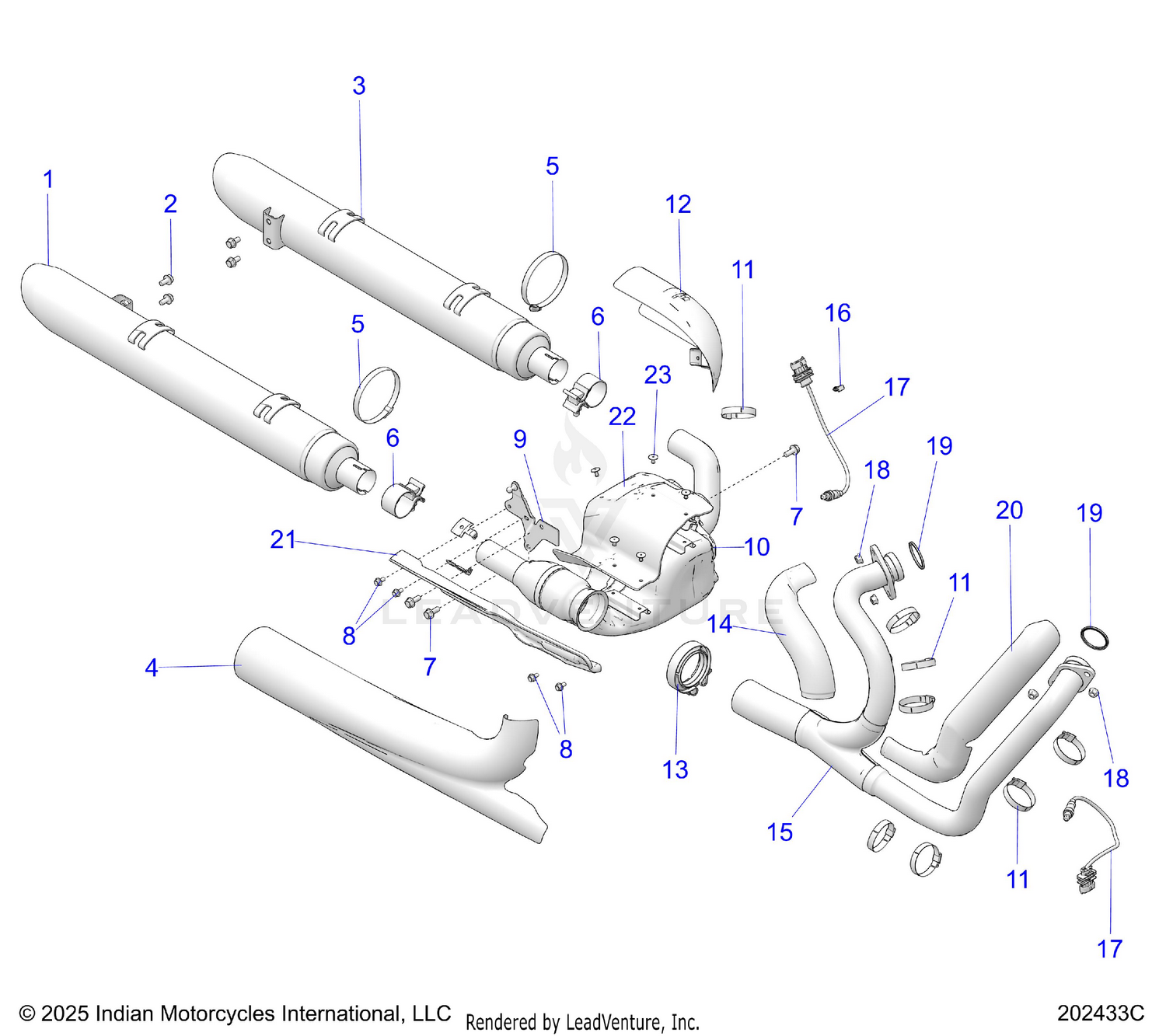 ENGINE, EXHAUST - N26LD0RR ALL OPTIONS (202433C)