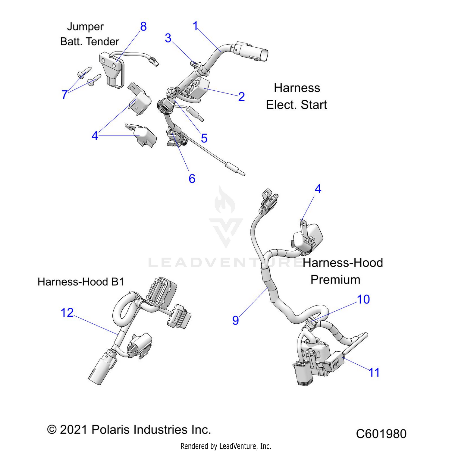 ELECTRICAL, WIRE HARNESS, HOOD, ELEC. START - S26TLG9BS/BEA (C601980)