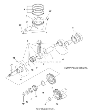 Engine, Crankshaft And Piston - A08dn50af/as/aw/az (49atvcrankshaft08sp500) Schematic