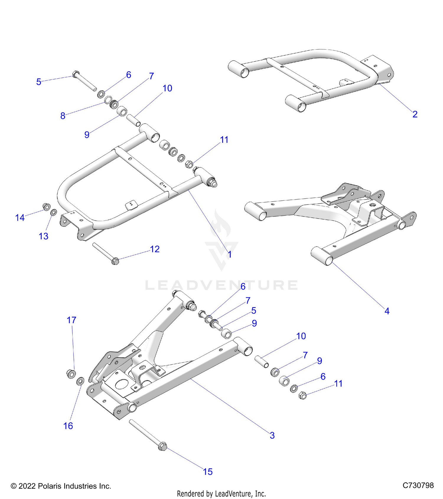 SUSPENSION, REAR CONTROL ARMS - R26RRED4DB (C730798)