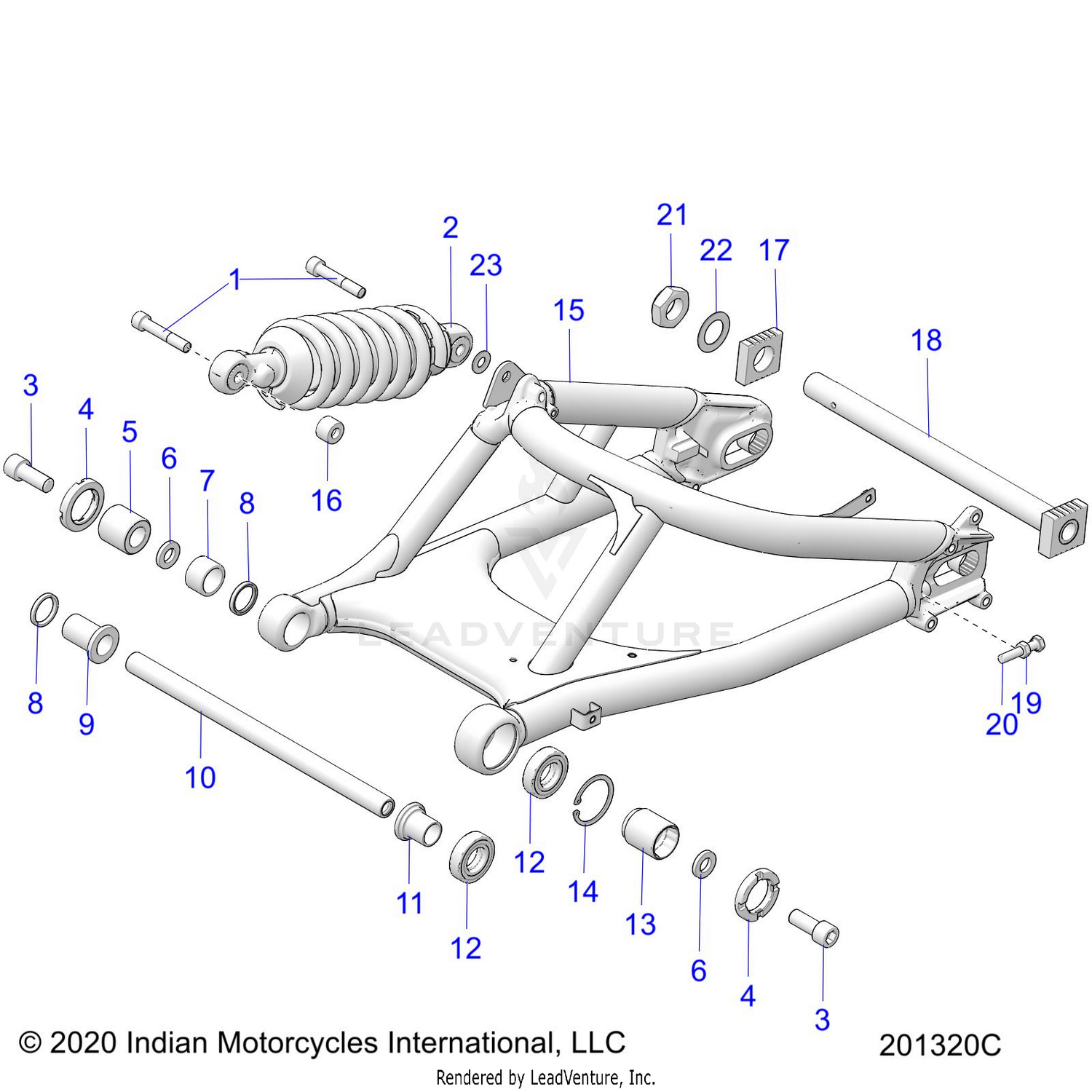 SUSPENSION,REAR SWING ARM/SHOCK - N22RTT22 (201320C)