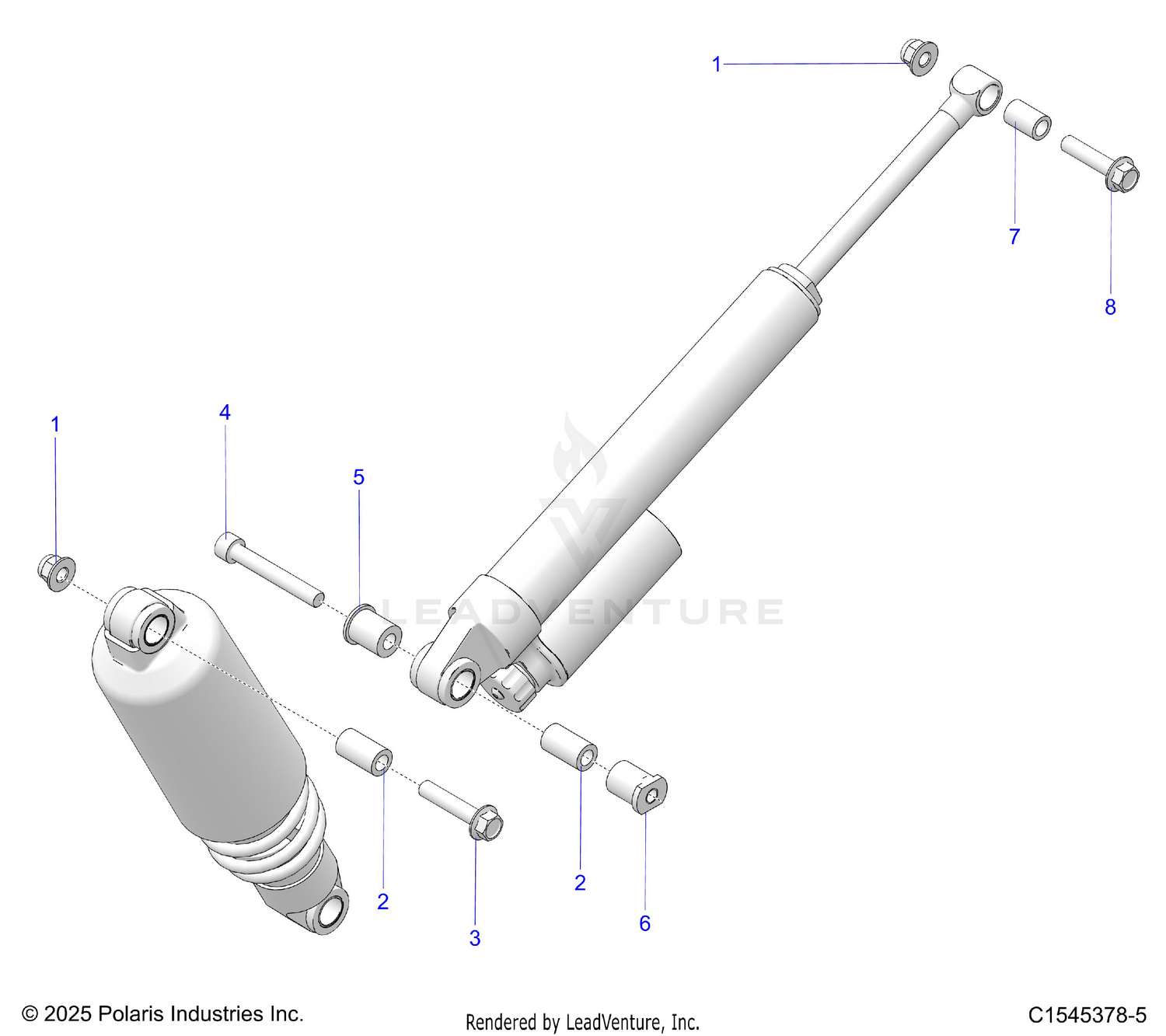 SUSPENSION, SHOCK MOUNTING, REAR SUSP. - S26TLC8MS/TLR8MS (C1545378-5)