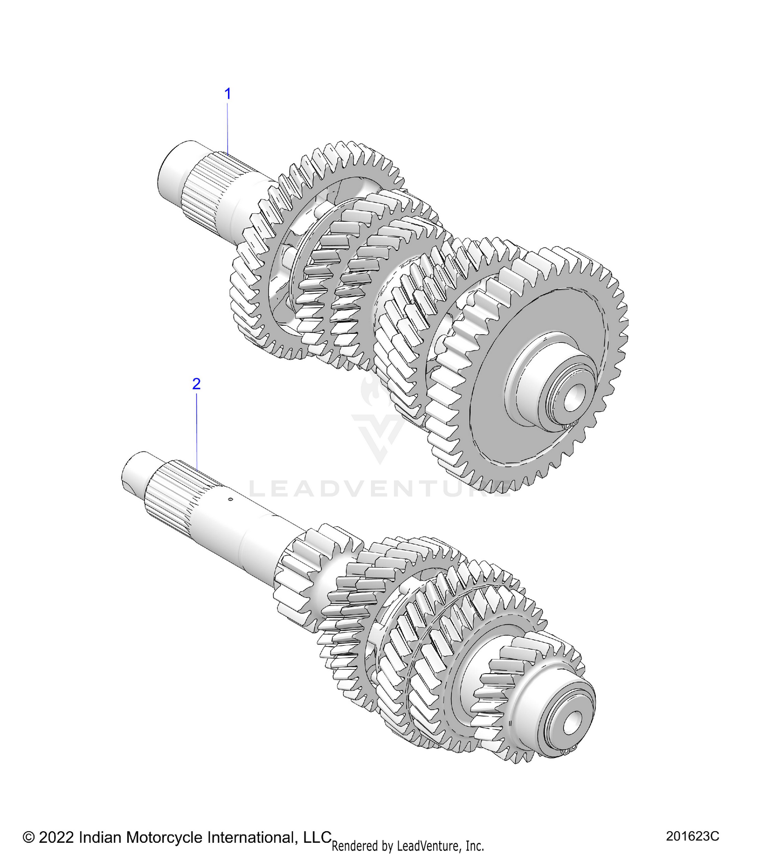 DRIVE TRAIN, INPUT/OUTPUT SHAFT ASM. - N26LD0RR ALL OPTIONS (201623C)