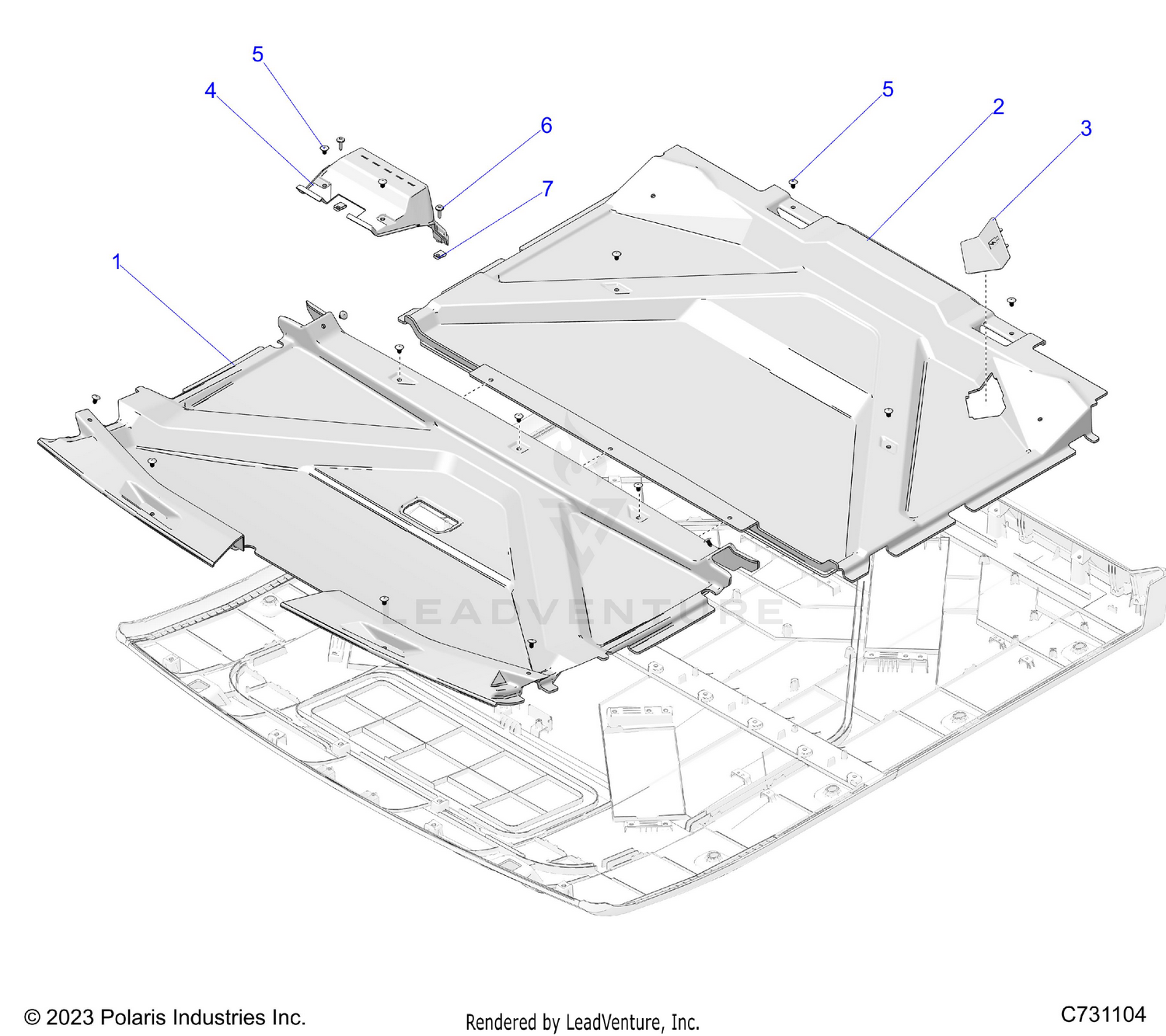 BODY, ROOF LINERS - R26X6T1RBL (C731104)