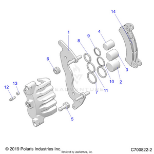 Brakes, Front Caliper - G23gmk99a/99b (c700822-2) Schematic