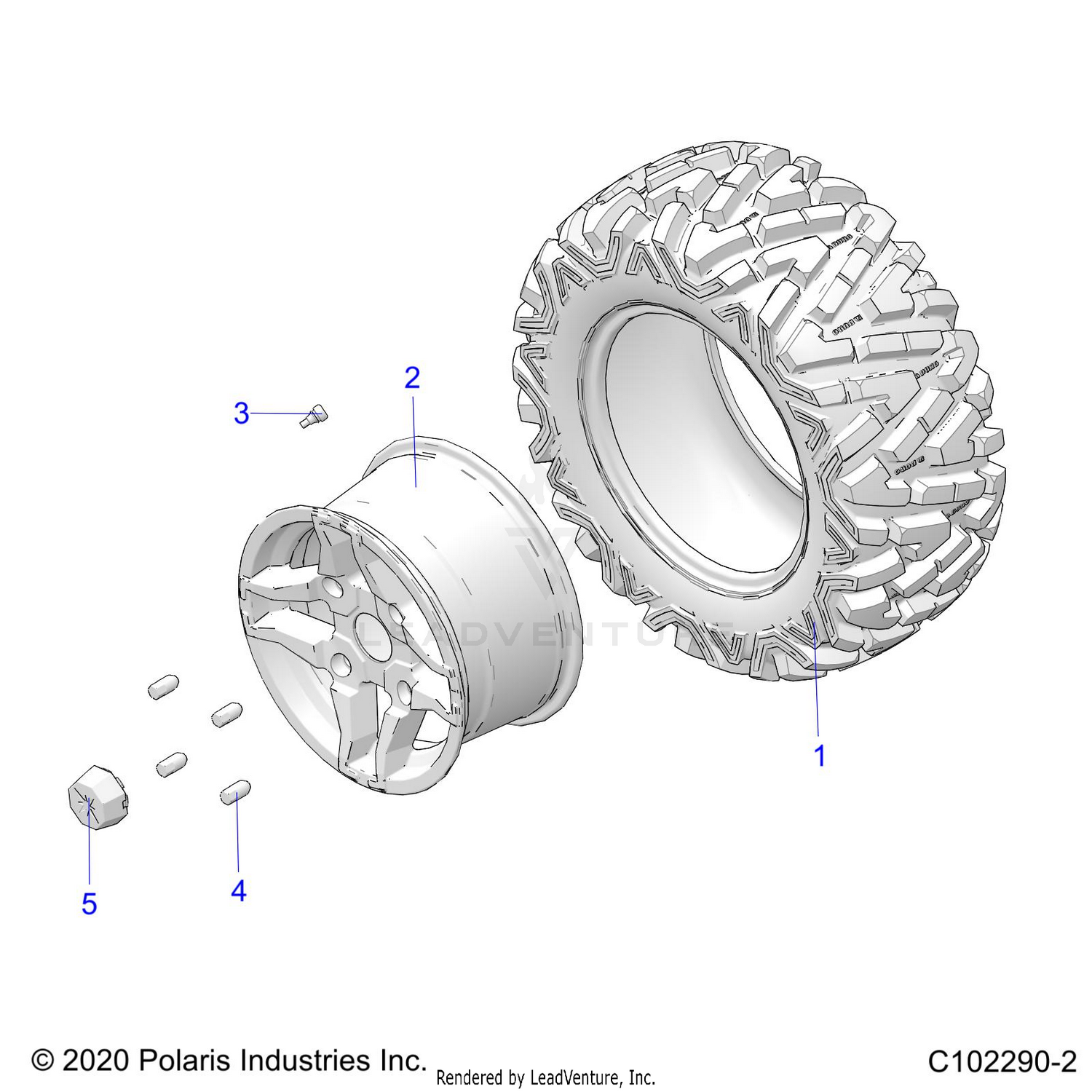 WHEELS, REAR TIRE - A26SHR57AG (C102290-2)