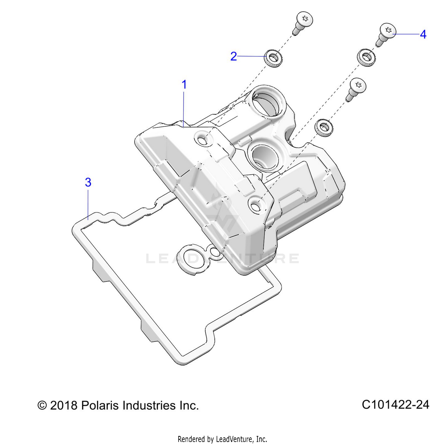 ENGINE, VALVE COVER - A26SWB57C1/E1 (C101422-24)