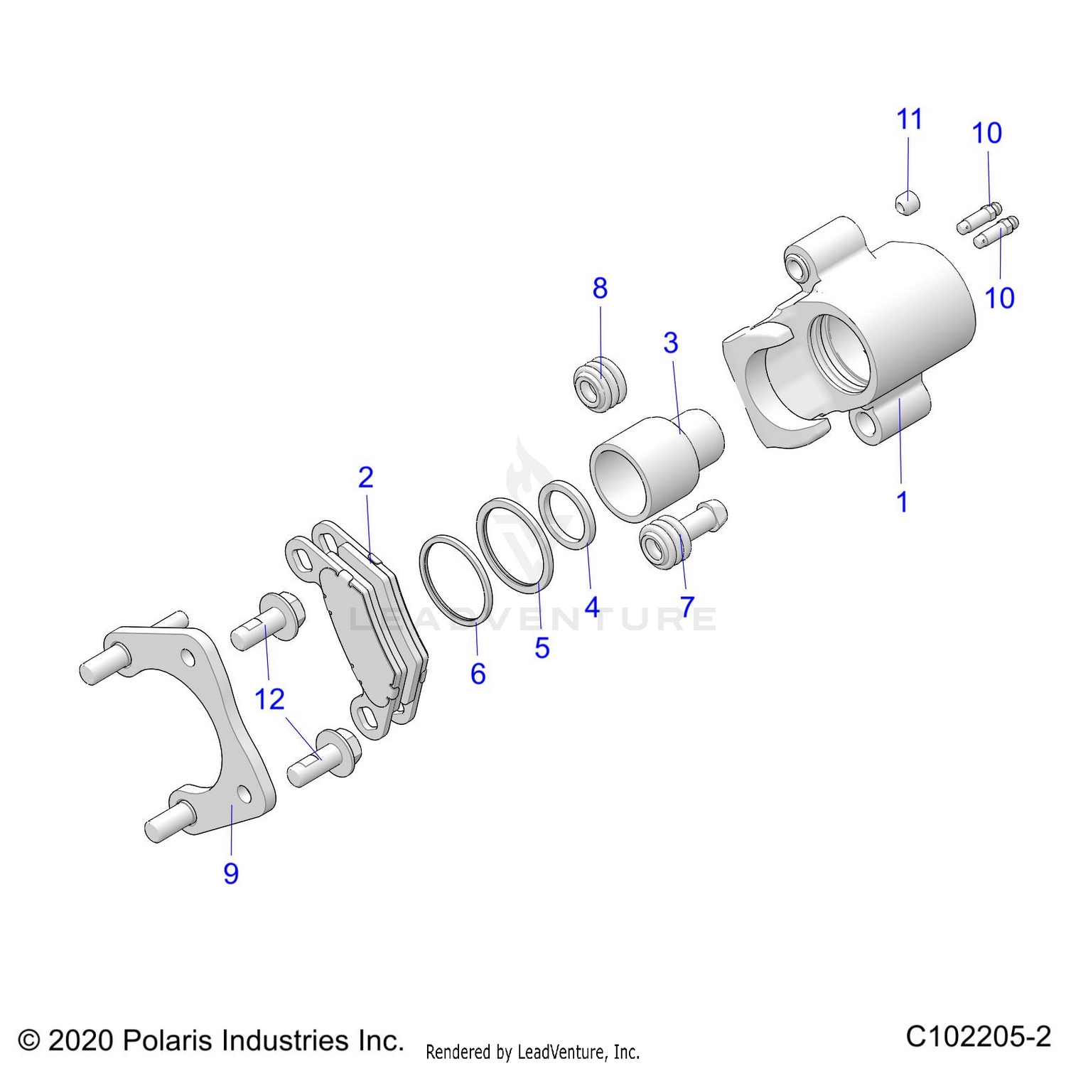 BRAKES, REAR CALIPER - A26SGE95PB (C102205-2)
