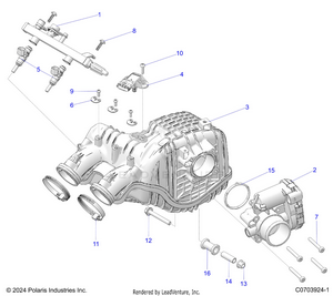 Engine, Air Intake Manifold, Throttle Body, Fuel Rail Schematic
