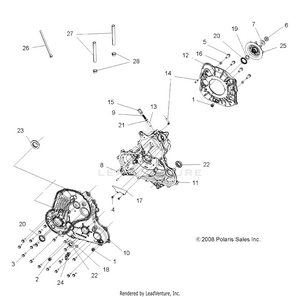 Drive Train, Main Gearcase - A09zx85/8x All Options (49atvgearcase09spxp550) Schematic