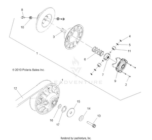 Drive Train, Secondary Clutch - A12zn8efk/efo (49atvclutchdriven11sptrg550) Schematic