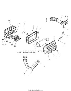 Engine, Air Intake System - Z16vde99fm/nm (49rgrairbox14rzr1000) Schematic
