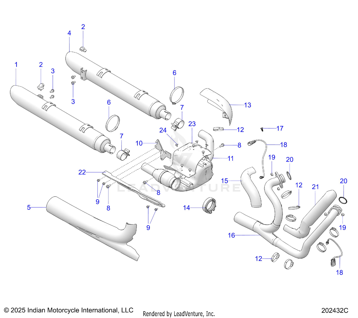 ENGINE, EXHAUST - N26LCRRR ALL OPTIONS (202432C)