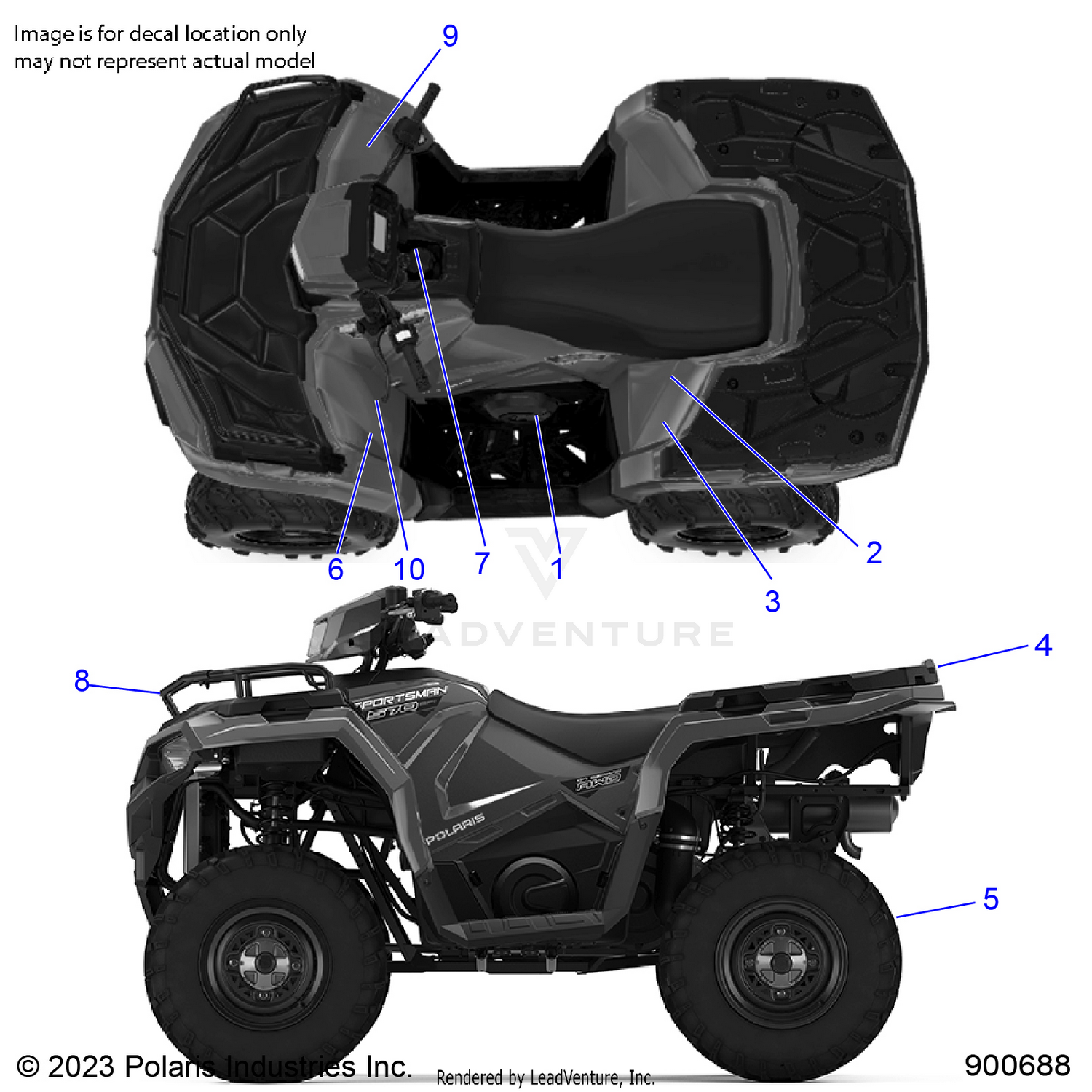 BODY, DECALS, STANDARD - A26SEA57A1/A4/A6 (900688)