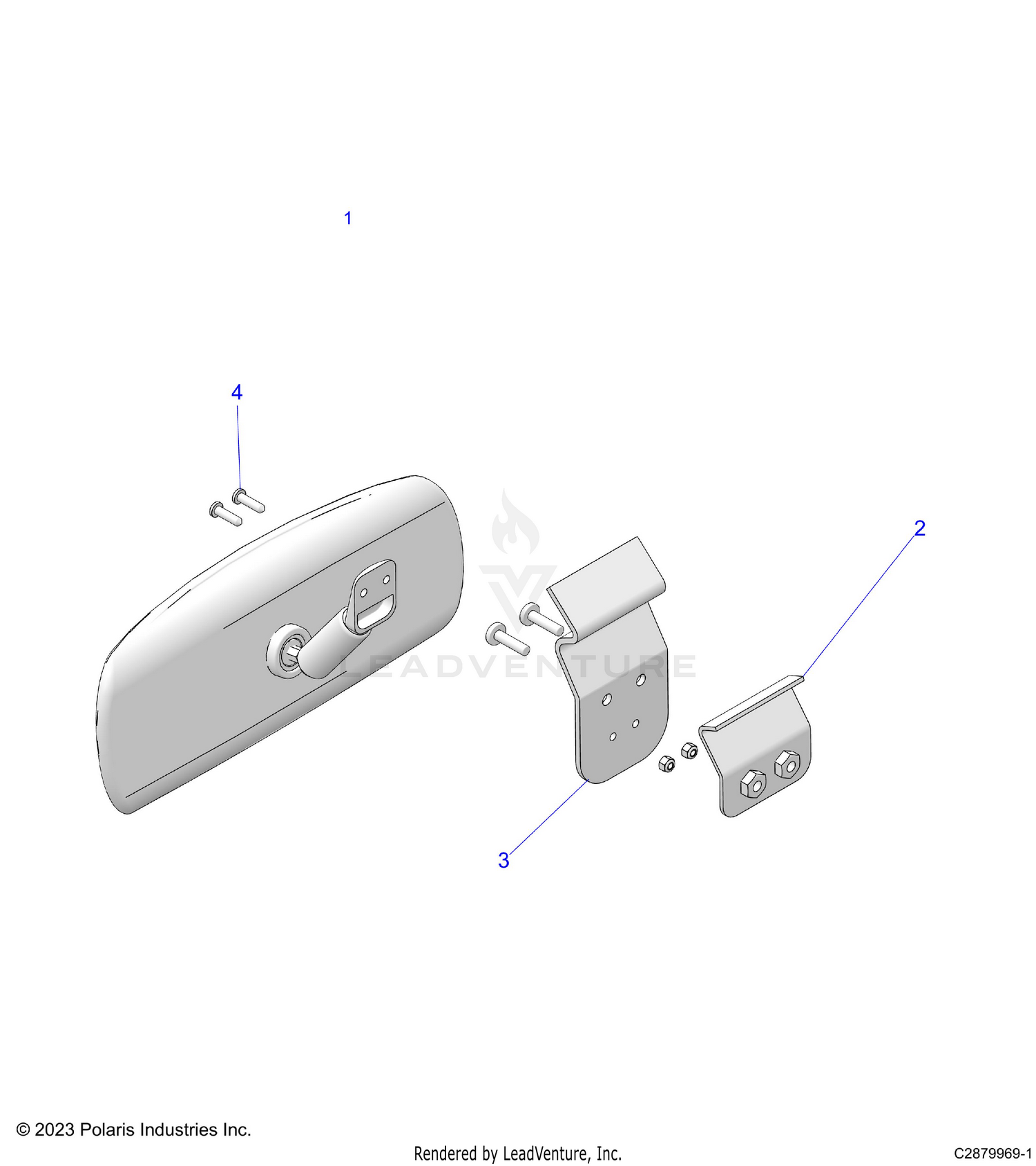 BODY, REAR VIEW MIRROR - D24P2U99A4/B4/V99A4/W99A4/Y99A4 (C2879969-1)