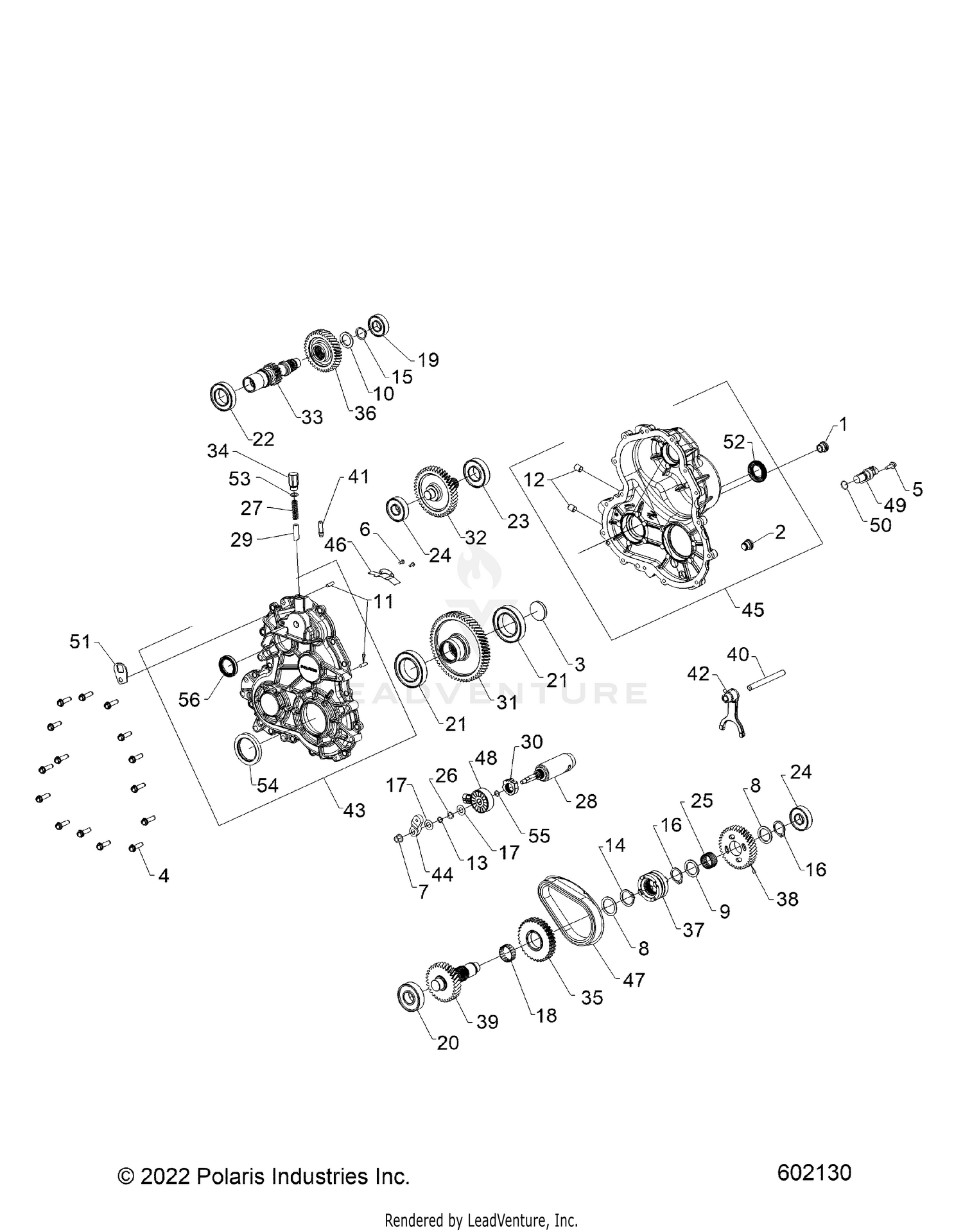 DRIVE TRAIN, GEARCASE INTERNALS - S26TLF9FSL (602130)
