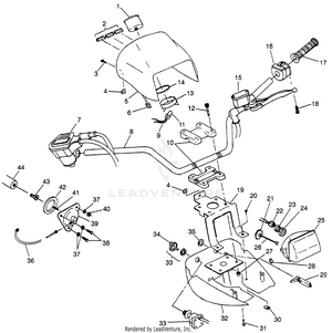 Handlebar And Headlight Pod Xplorer 400l W97cc38c (4939753975b011) Schematic