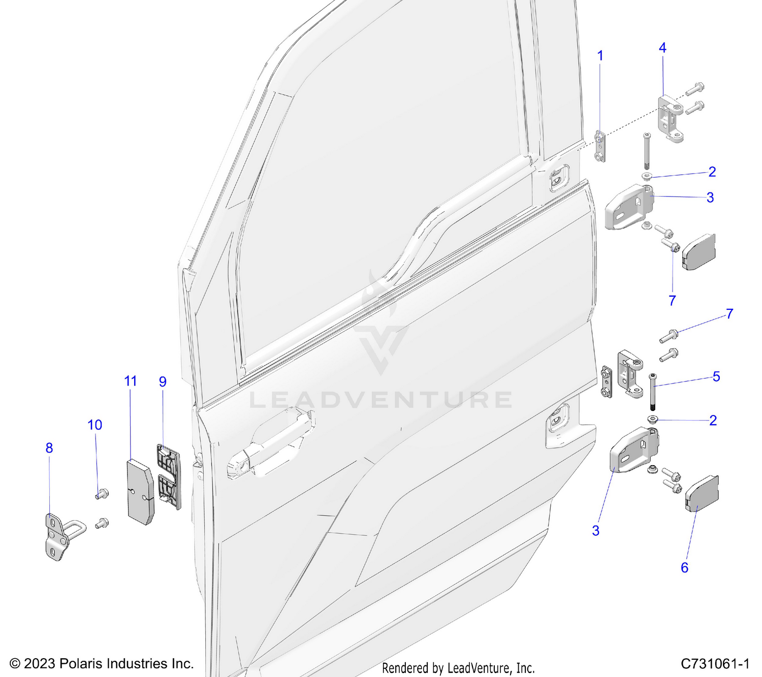BODY, DOOR MOUNTING, FRONT - R26X6N1RBB (C731061-1)