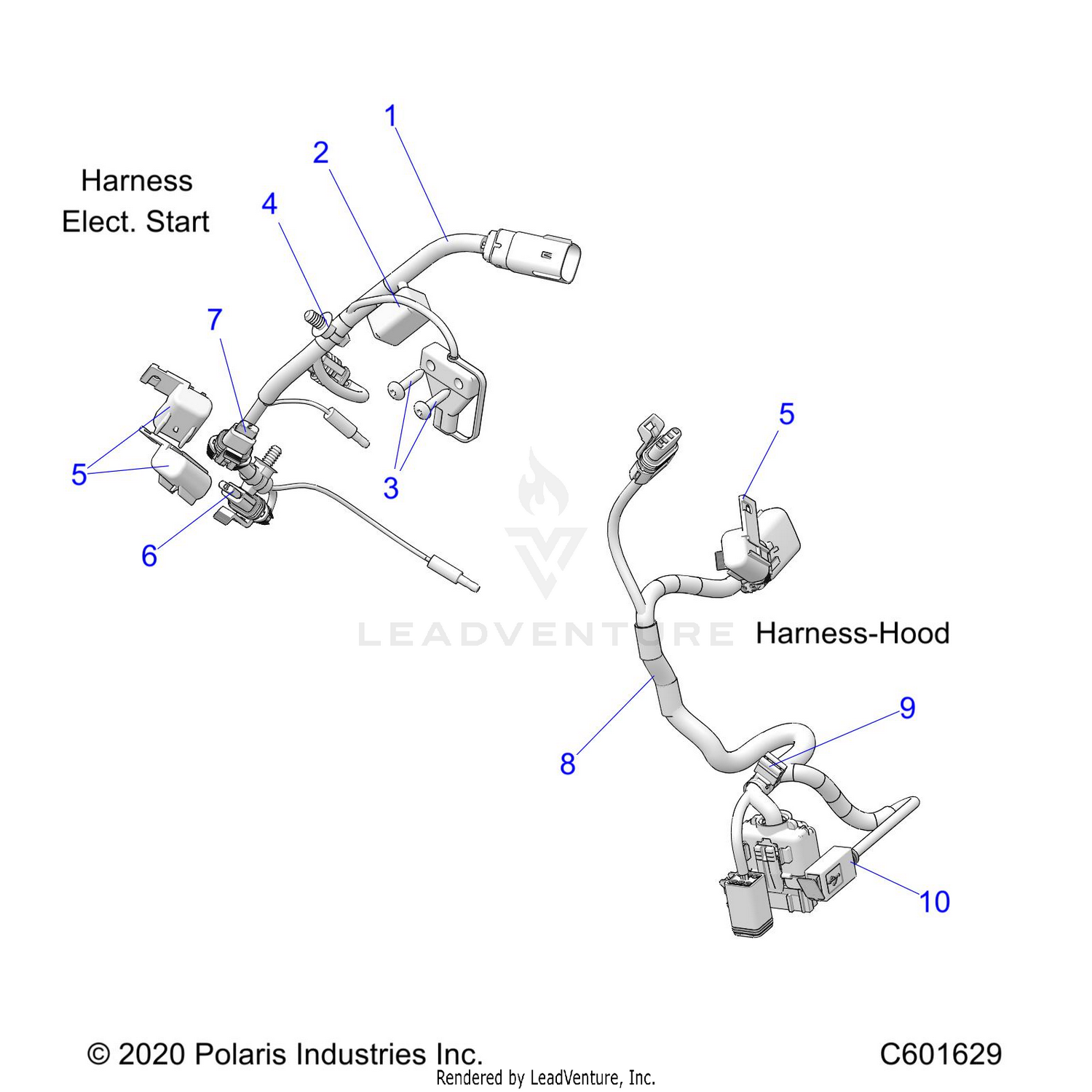 ELECTRICAL, WIRE HARNESS, HOOD, ELEC. START - S22TKV8RS (C601629)