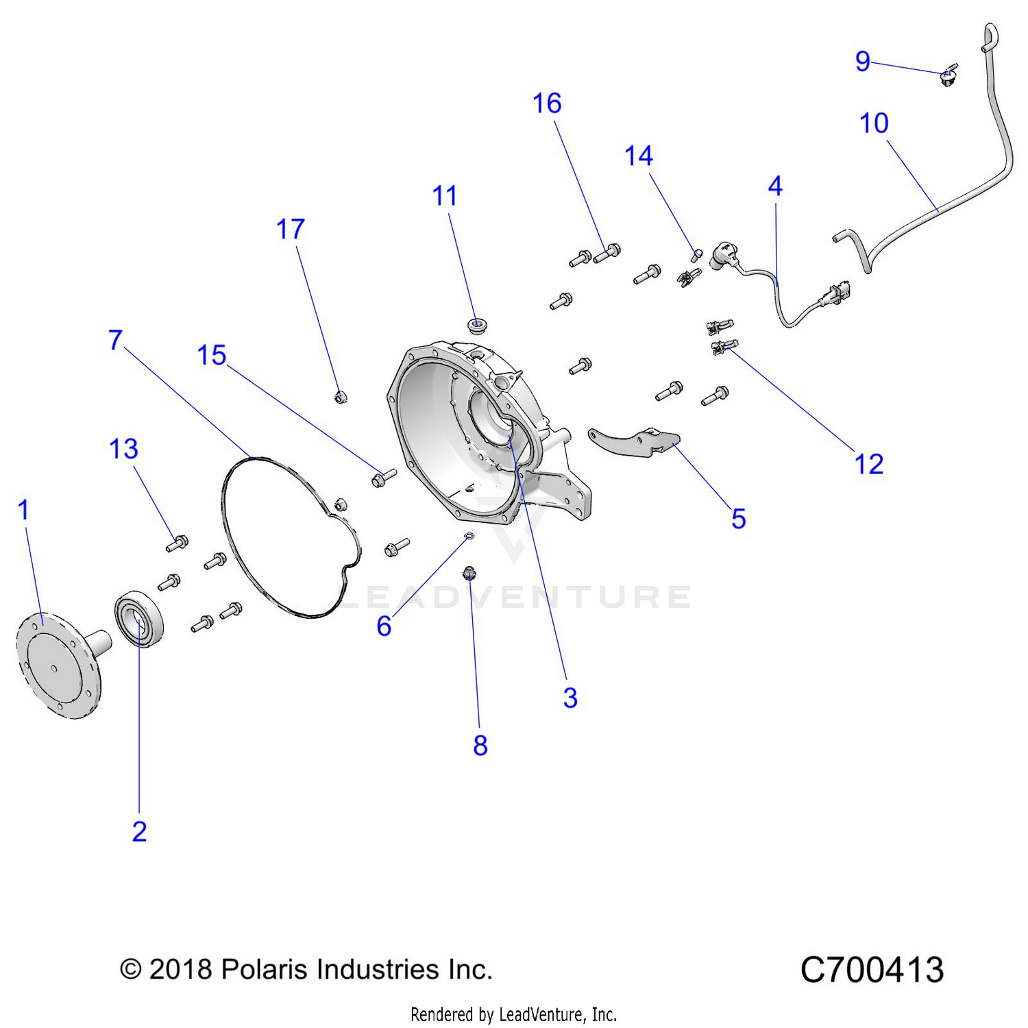 ENGINE, ADAPTER, BELLHOUSING AND CRANK SENSOR - R26RRED4DB (C700413)